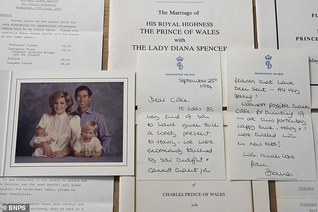 Now, Collie's family are selling the collection of cards, letters, photos and invitations at Sworders Auctioneers of Essex
