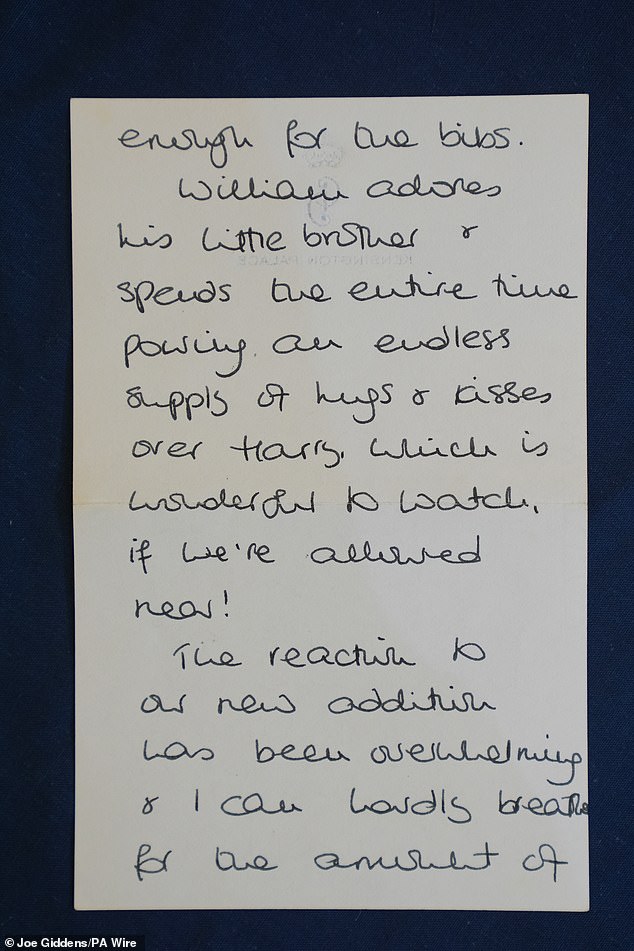 Diana said the sweet display was 'wonderful to watch, if we're allowed near!' Pictured: Notes being sold at auction