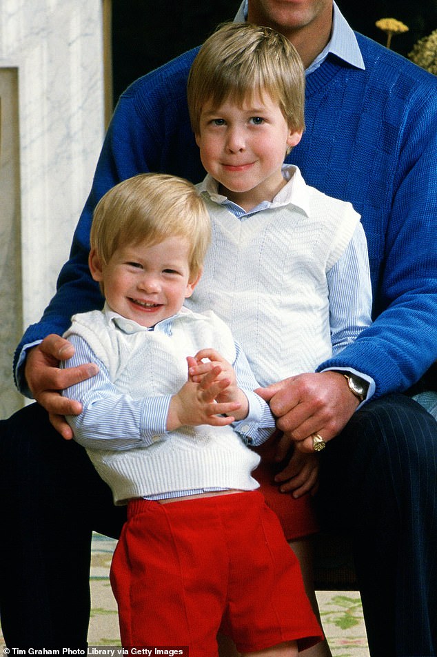 Handwritten letters and cards from Diana, Princess of Wales , have revealed the sweet relationship between Prince William and Harry when they were growing up. Harry and William are pictured at home in 1986