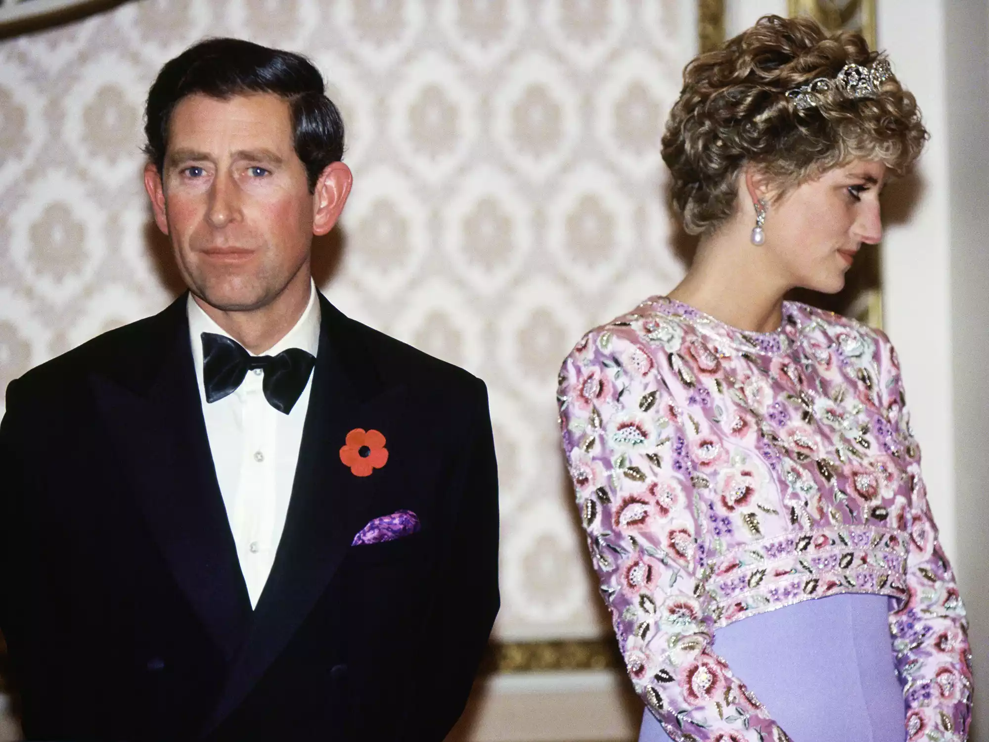 Prince Charles and Princess Diana at a Presidential banquet at the Blue House in Seoul during their last official trip together in the Republic of Korea.