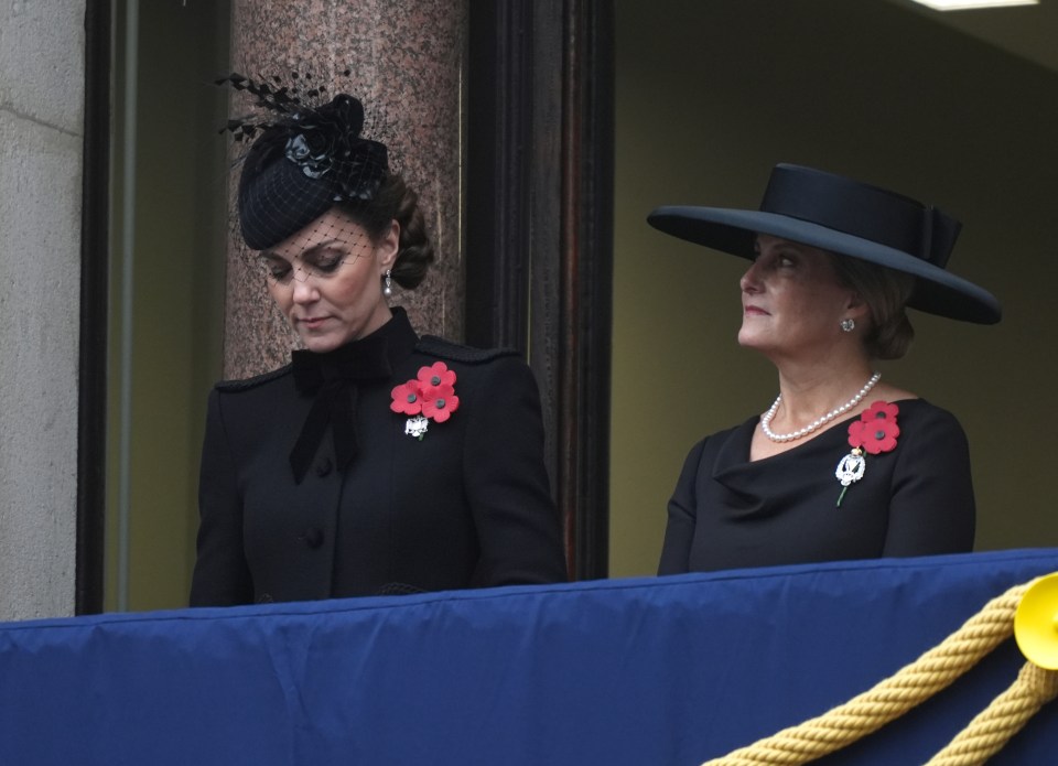 Kate watched, as is tradition, from above on the nearby Foreign, Commonwealth & Development Office balcony