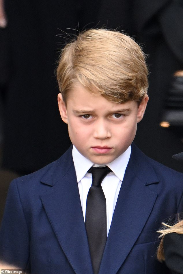 Prince George also inherited the stare from his grandmother, Diana. Pictured at Queen Elizabeth II's funeral in 2022