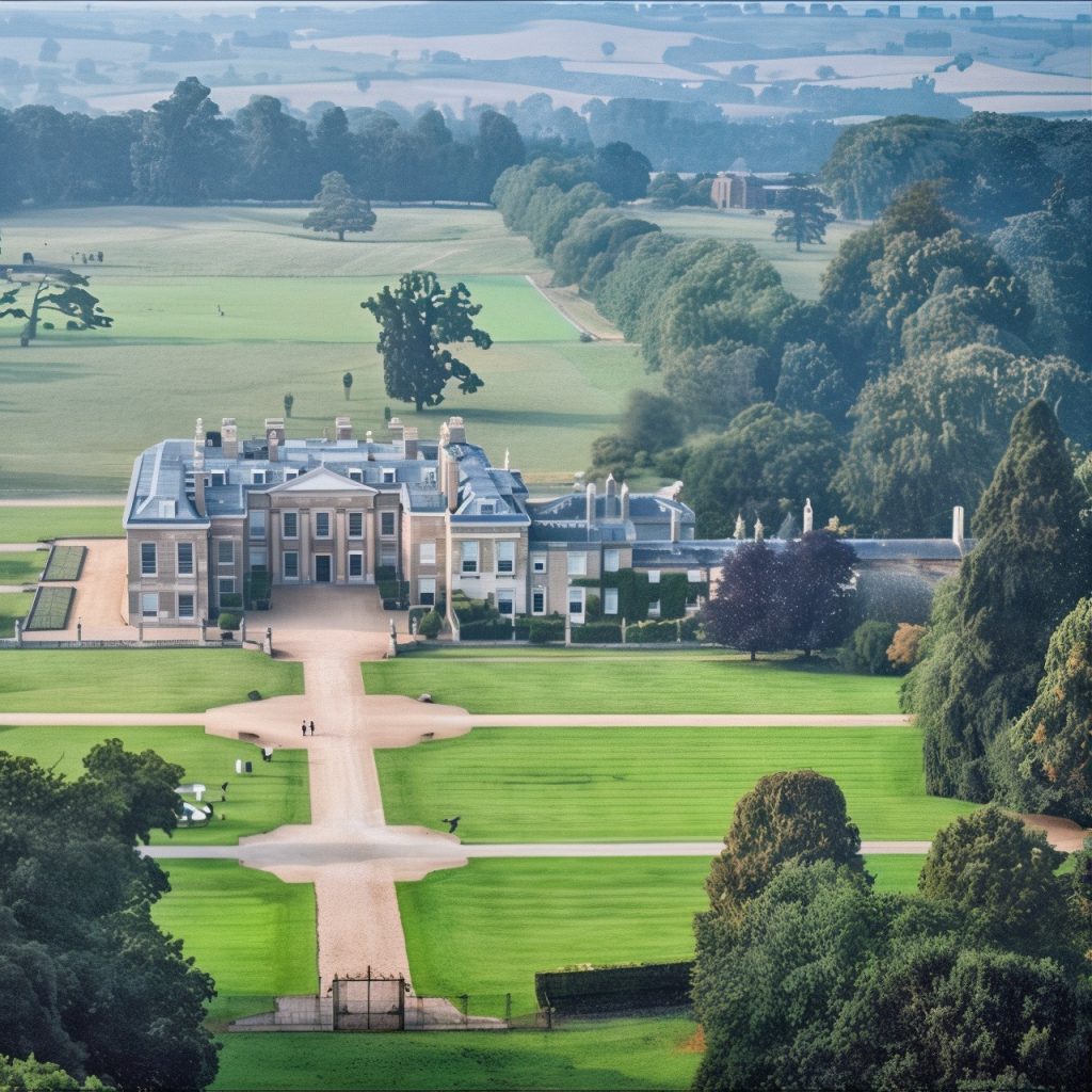 Aerial View of Althorp Estate in Northampton